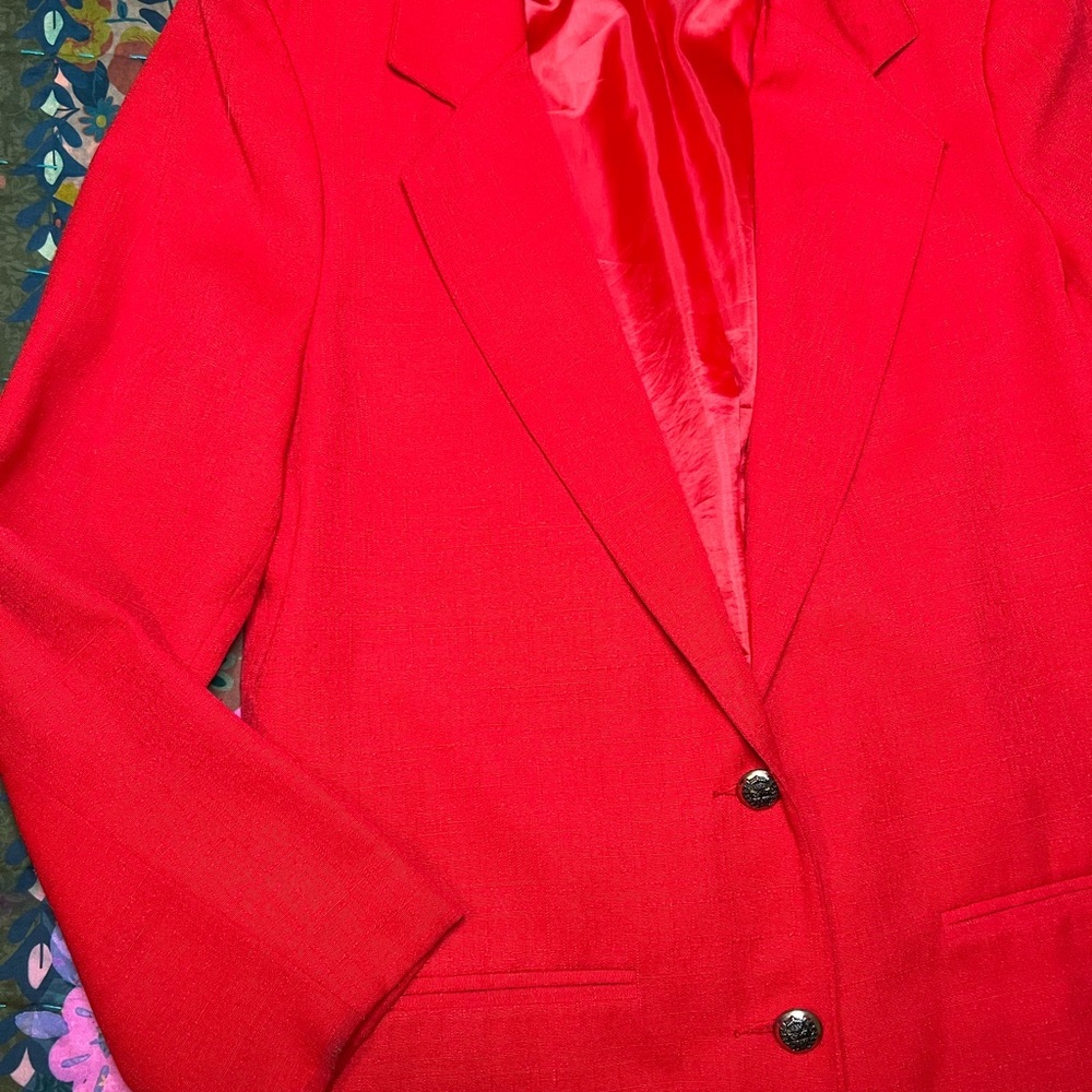 Vintage Prophecy by sag harbor Red Blazer with buttons - Picture 2 of 5